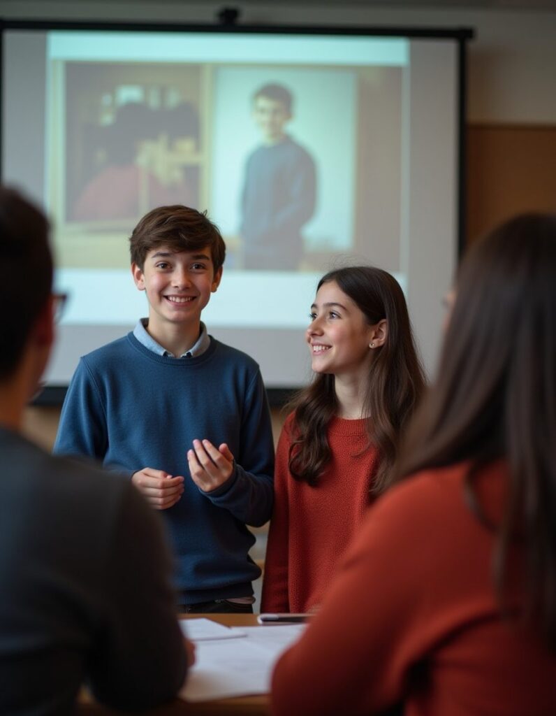 Grupo de alumnos participando en una actividad de clase
